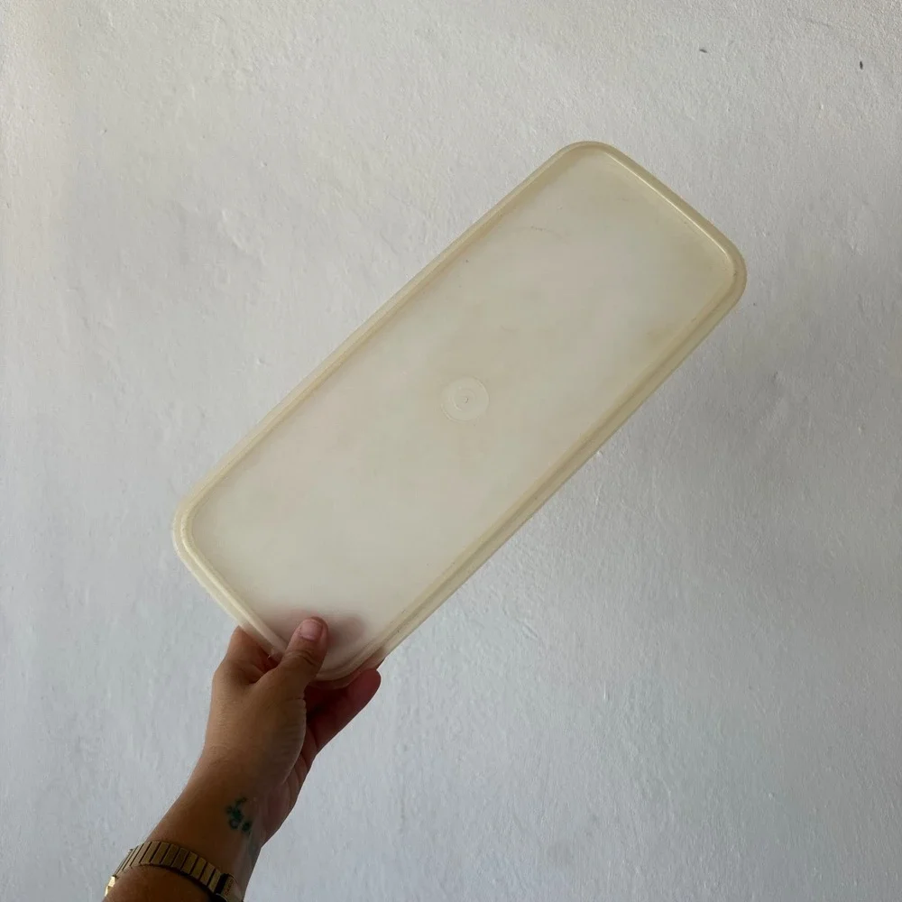 2pc Vintage Tupperware Replacement Lid 1363 & Green Strainer Insert 1364